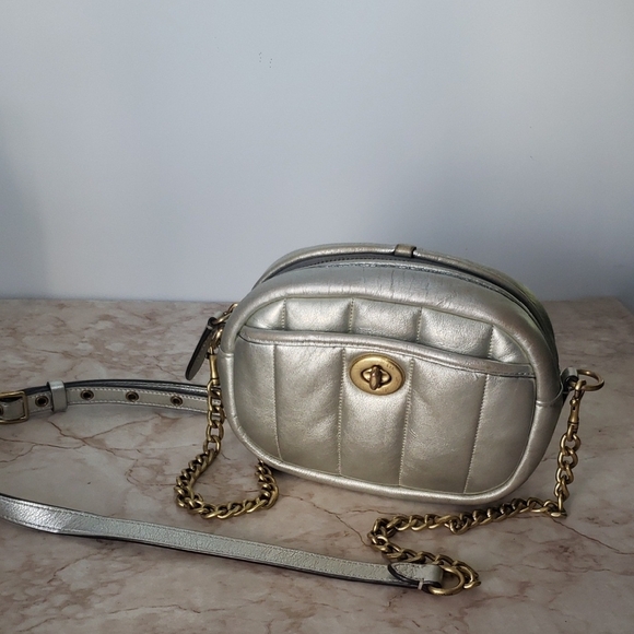 Coach Handbags - Elegant Silver Crossbody Bag